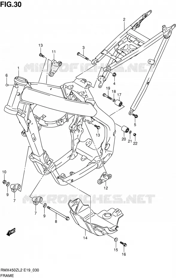 FRAME Suzuki MOTO 450 RMX 2012  RMX450ZL2(E19)