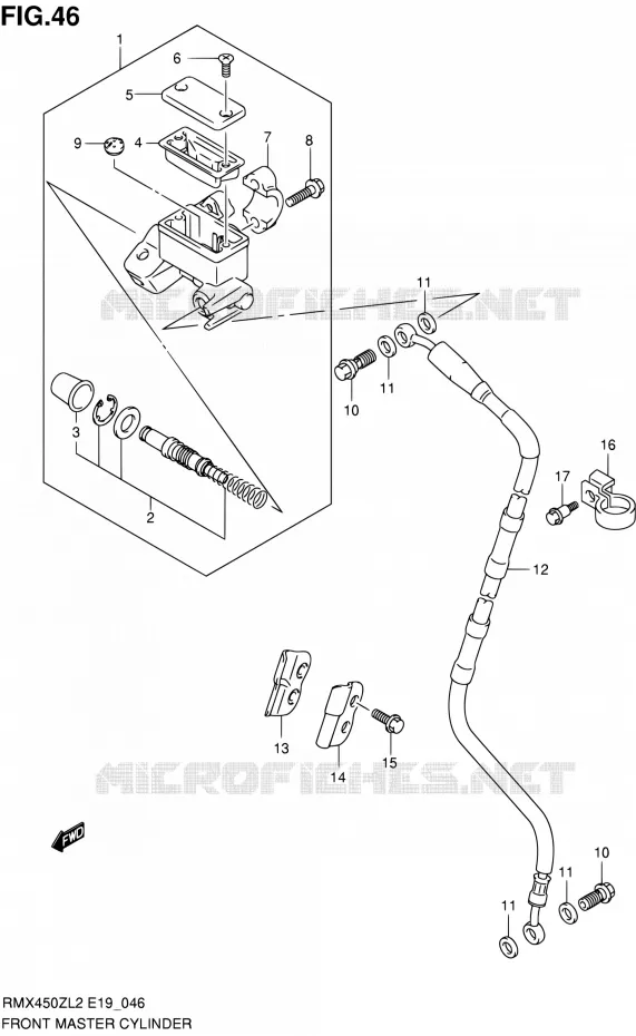 FRONT HOOFDREMCILINDER Suzuki MOTO 450 RMX 2012  RMX450ZL2(E19)