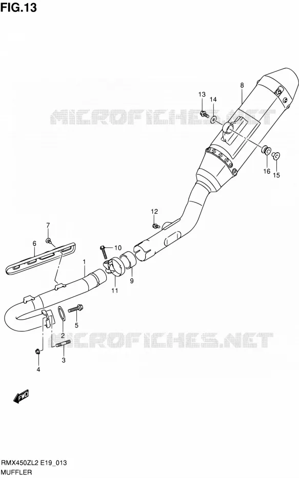 GELUIDDEMPER Suzuki MOTO 450 RMX 2012  RMX450ZL2(E19)