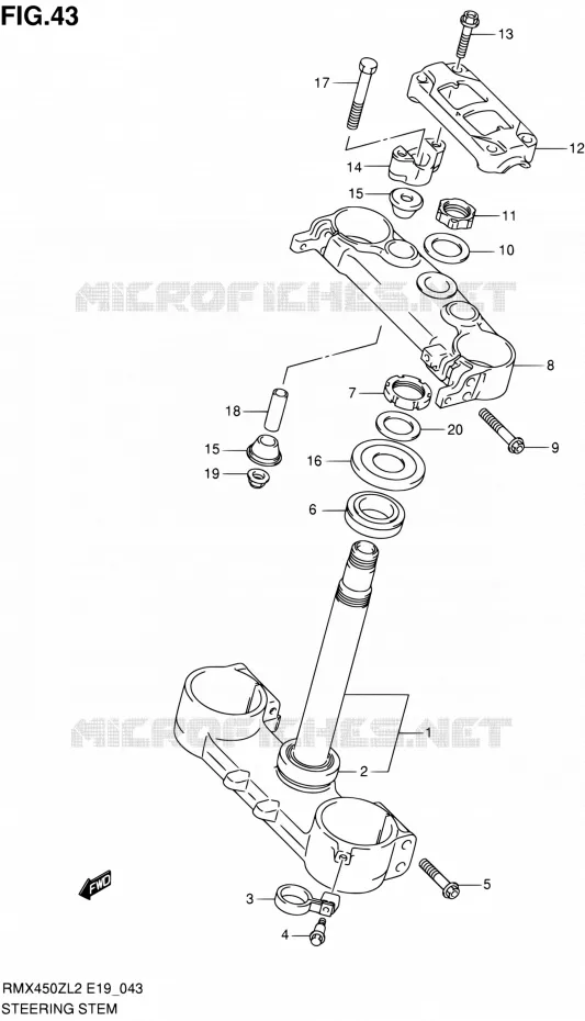 STUURKOLOM Suzuki MOTO 450 RMX 2012  RMX450ZL2(E19)