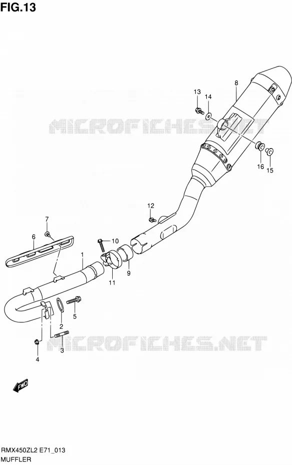 GELUIDDEMPER Suzuki MOTO 450 RMX 2012  RMX450ZL2(E71)