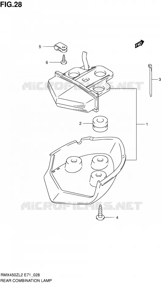 TAIL LIGHT ASSY Suzuki MOTO 450 RMX 2012  RMX450ZL2(E71)
