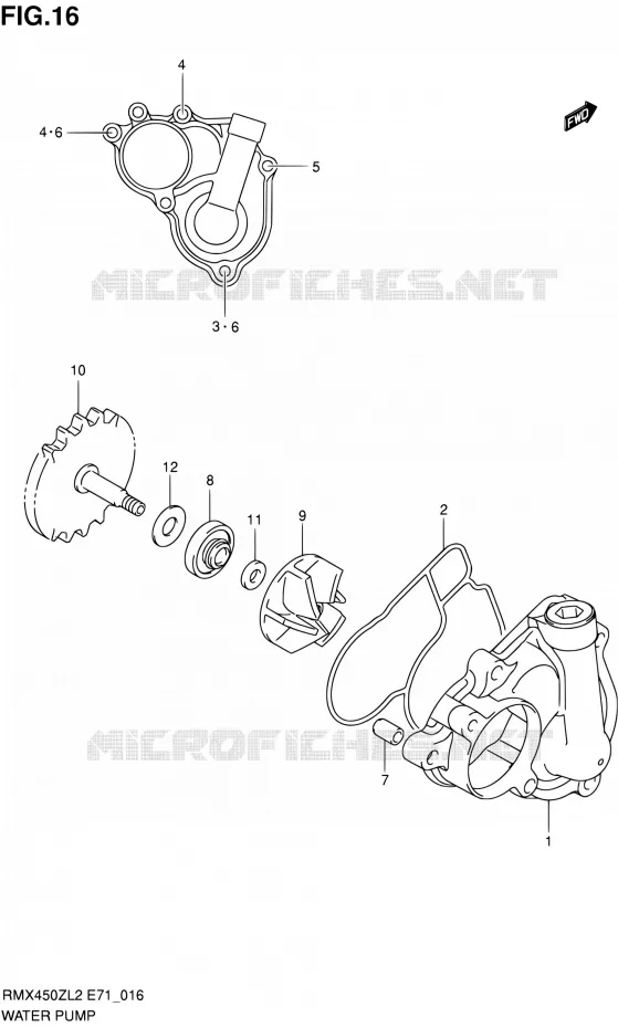 WATERPOMP Suzuki MOTO 450 RMX 2012  RMX450ZL2(E71)