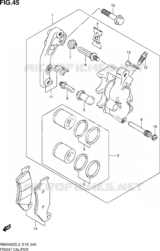 FRONT CALIPER Suzuki MOTO 450 RMX 2012  RMX450Z L3 (E19)