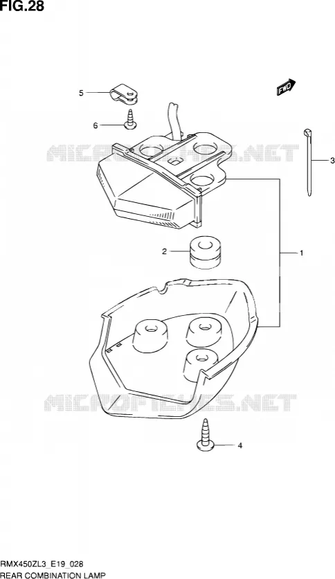 TAIL LIGHT ASSY Suzuki MOTO 450 RMX 2012  RMX450Z L3 (E19)