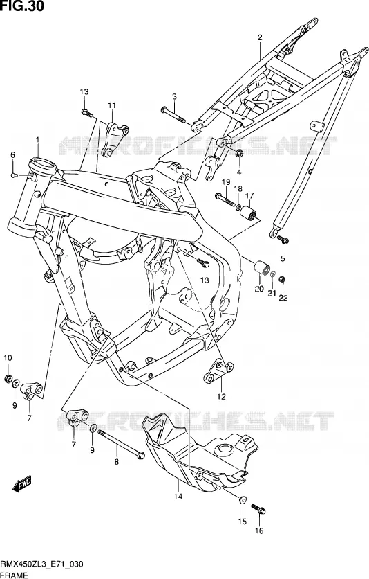 FRAME Suzuki MOTO 450 RMX 2013  RMX450Z L3 (E71)
