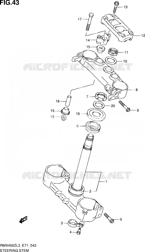 STUURKOLOM Suzuki MOTO 450 RMX 2013  RMX450Z L3 (E71)
