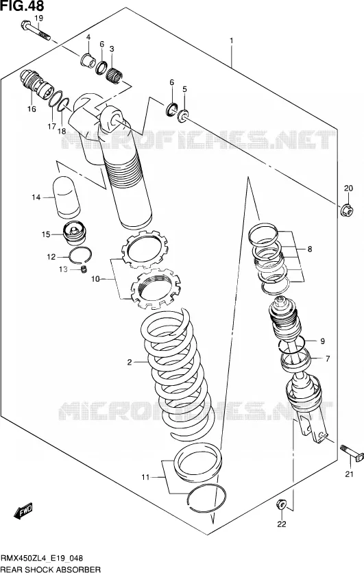 ACHTER SCHOKDEMPER Suzuki MOTO 450 RMX 2014  RMX450Z L4 (E19)