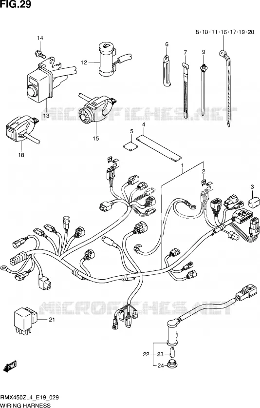 BEDRADING Suzuki MOTO 450 RMX 2014  RMX450Z L4 (E19)