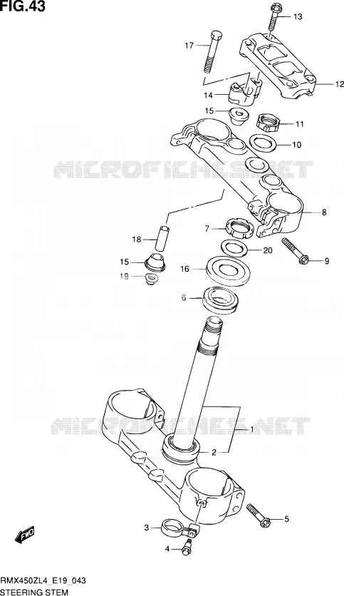 STUURKOLOM Suzuki MOTO 450 RMX 2014  RMX450Z L4 (E19)