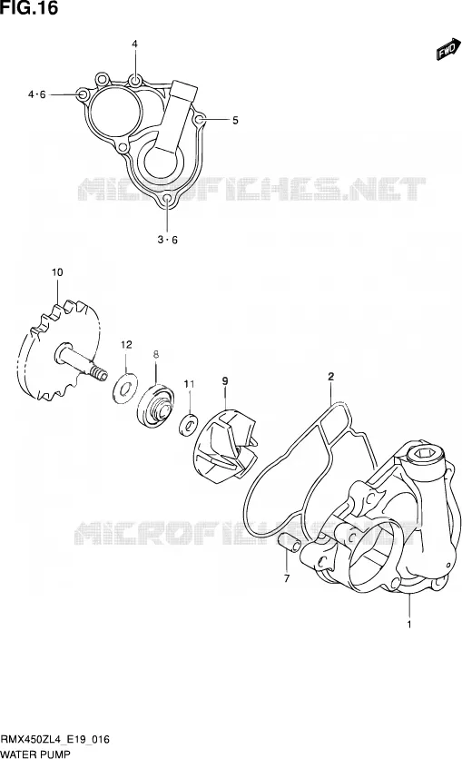 WATERPOMP Suzuki MOTO 450 RMX 2014  RMX450Z L4 (E19)