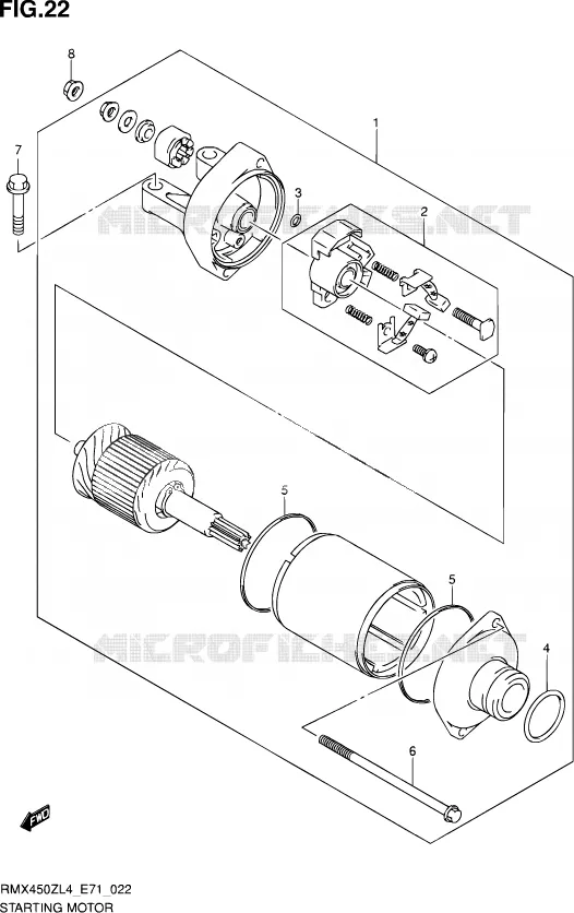 STARTMOTOR Suzuki MOTO 450 RMX 2014  RMX450Z L4 (E71)
