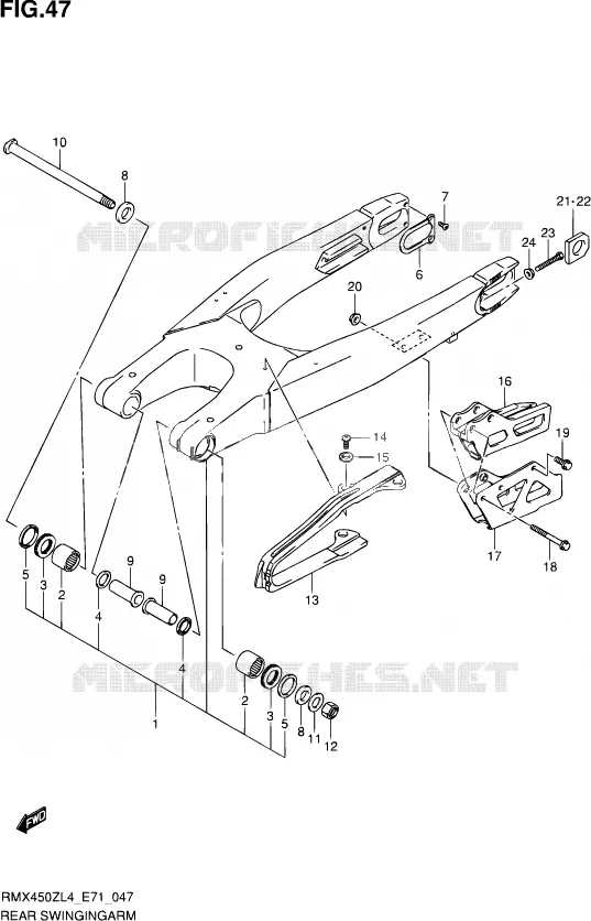 SWINGARM Suzuki MOTO 450 RMX 2014  RMX450Z L4 (E71)