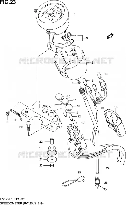 SNELHEIDSMETER (RV125L3 E19) Suzuki MOTO 125 VAN-VAN 2013  RV125 L3 (E02)