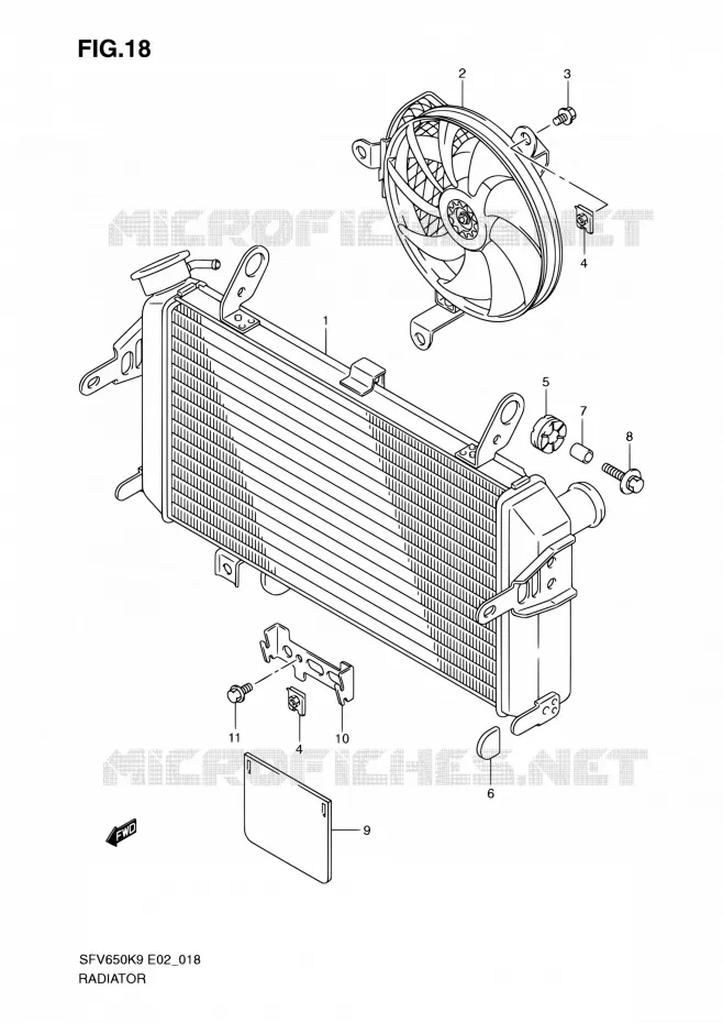 RADIATOR Suzuki MOTO 650 GLADIUS 2009  SFV650 K9 (E02,E19)
