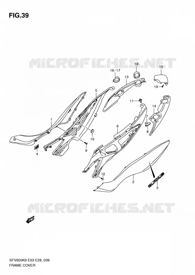 ACHTER KUIP (MODEL K9) Suzuki MOTO 650 GLADIUS 2009  SFV650 K9 (E03,E28,E33)