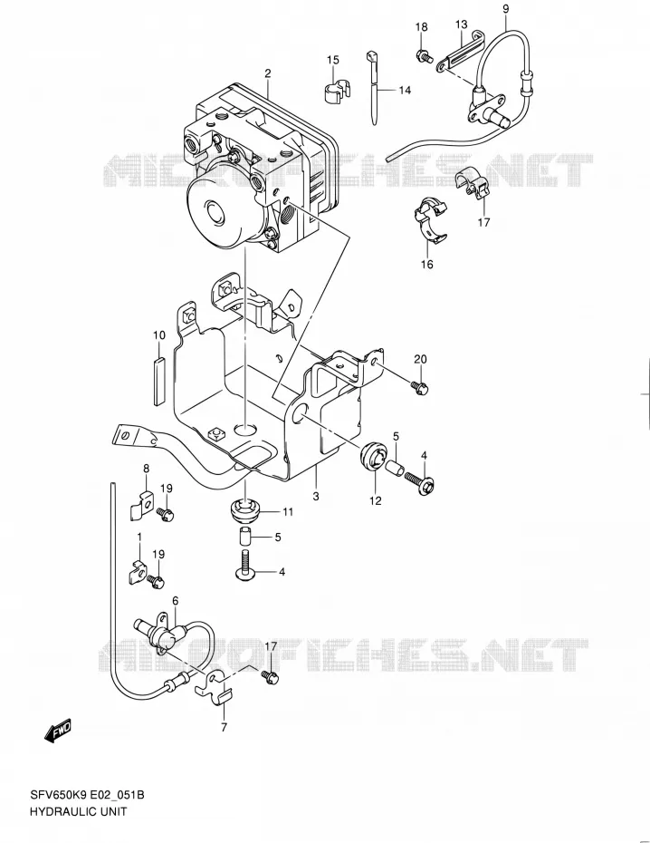 ABS (SFV650AK9/UAK9/AL0/UAL0) Suzuki MOTO 650 GLADIUS 2009  SFV650K9(E24)