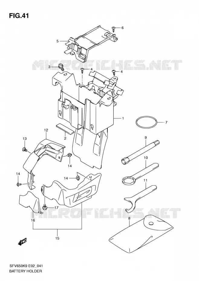 ACCU BOX - TOOLS Suzuki MOTO 650 GLADIUS 2009  SFV650K9(E24)