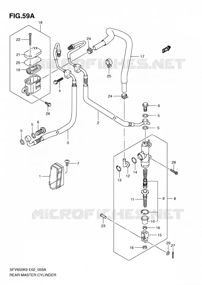 ACHTER HOOFDREMCILINDER (SFV650AK9/UAK9/AL0/UAL0) Suzuki MOTO 650 GLADIUS 2009  SFV650K9(E24)