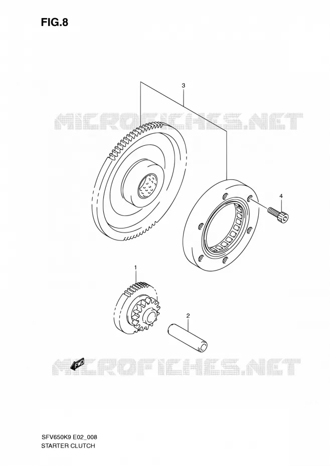 STARTMOTOR CLUTCH Suzuki MOTO 650 GLADIUS 2010  SFV650L0(E19)