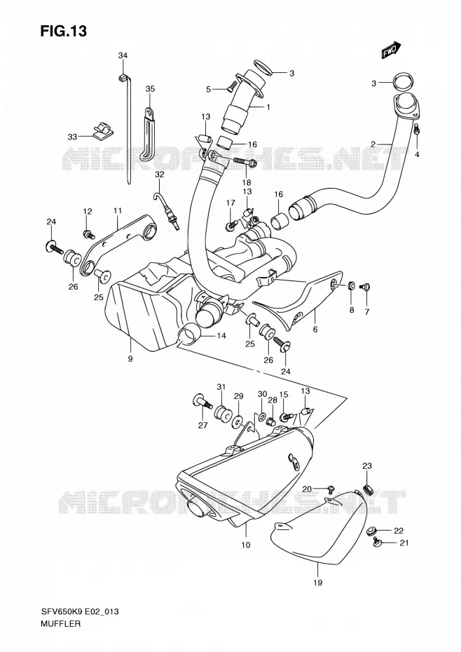 GELUIDDEMPER Suzuki MOTO 650 GLADIUS 2010  SFV650L0(E24)