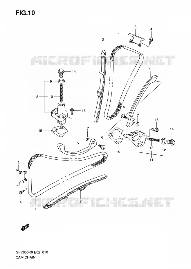 TIMING Suzuki MOTO 650 GLADIUS 2010  SFV650L0(E24)