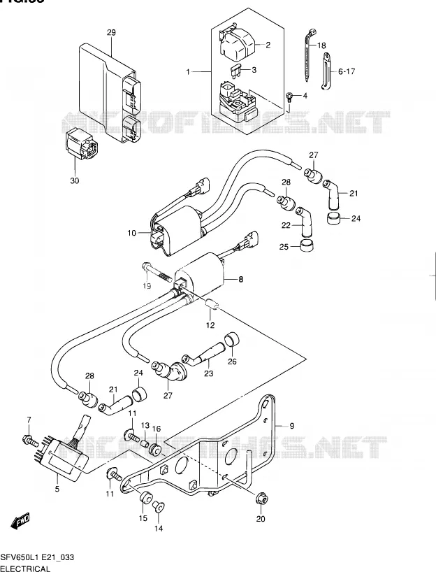 ELEKTRISCH (SFV650AL1 E21) Suzuki MOTO 650 GLADIUS 2011  SFV650L1(E24)