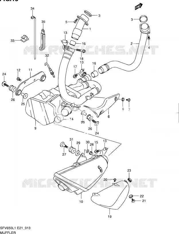 GELUIDDEMPER Suzuki MOTO 650 GLADIUS 2011  SFV650L1(E24)