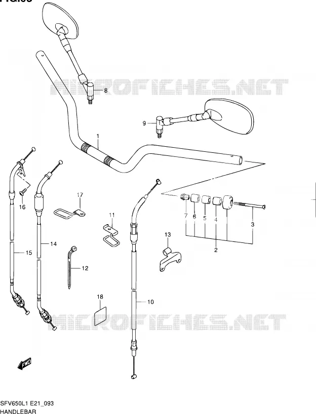 STUUR (SFV650UL1 E24) Suzuki MOTO 650 GLADIUS 2011  SFV650L1(E24)