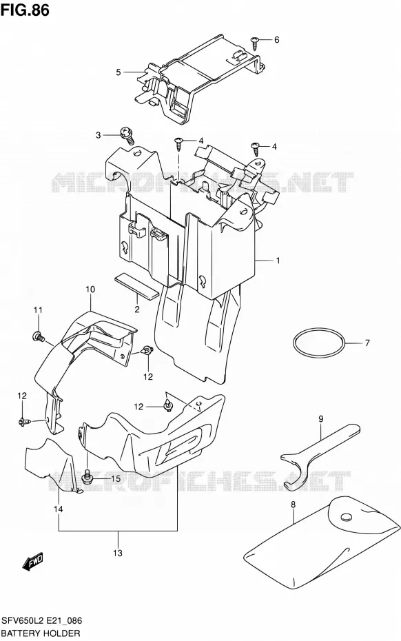 ACCU BOX - TOOLS (SFV650UAL2 E21) Suzuki MOTO 650 GLADIUS 2012  SFV650L2(E24)