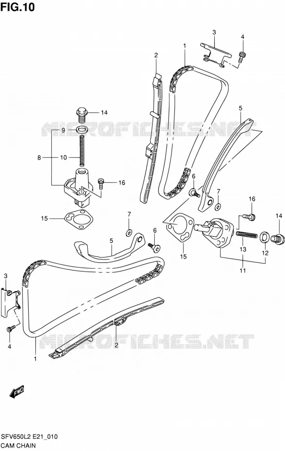 TIMING Suzuki MOTO 650 GLADIUS 2012  SFV650L2(E24)