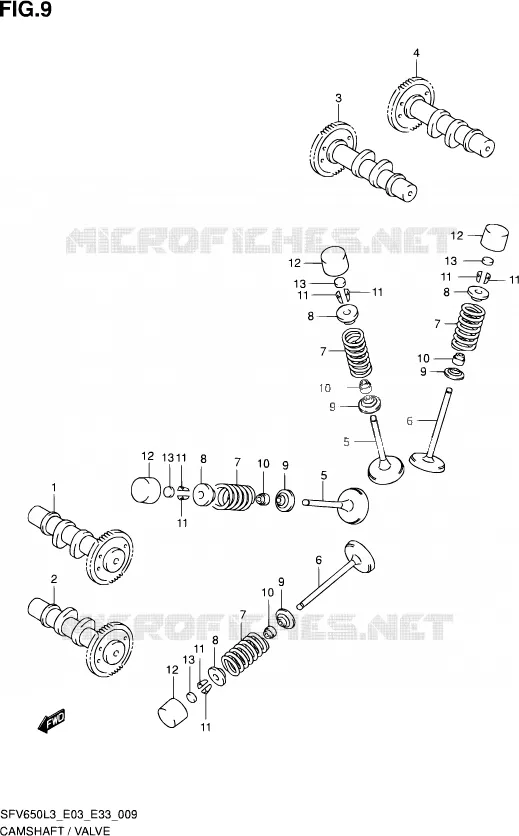 NOKKENAS - VALVES Suzuki MOTO 650 GLADIUS 2013  SFV650 L3 (E03,E28,E33)
