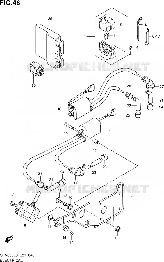 ELEKTRISCH (SFV650L3 E21) Suzuki MOTO 650 GLADIUS 2013  SFV650 L3 (E21)