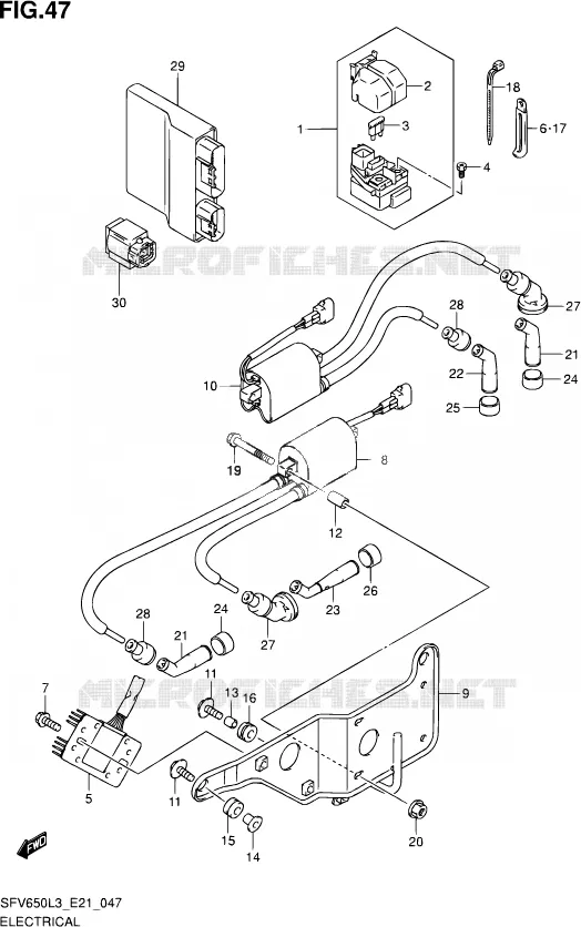 ELEKTRISCH (SFV650L3 E24) Suzuki MOTO 650 GLADIUS 2013  SFV650 L3 (E21)