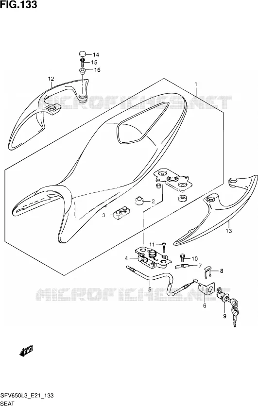 SEAT (SFV650L3 E21) Suzuki MOTO 650 GLADIUS 2013  SFV650 L3 (E21)