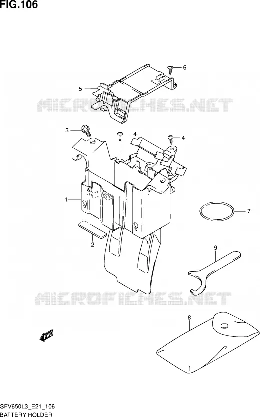 ACCU BOX - TOOLS (SFV650L3 E21) Suzuki MOTO 650 GLADIUS 2013  SFV650 L3 (E24)