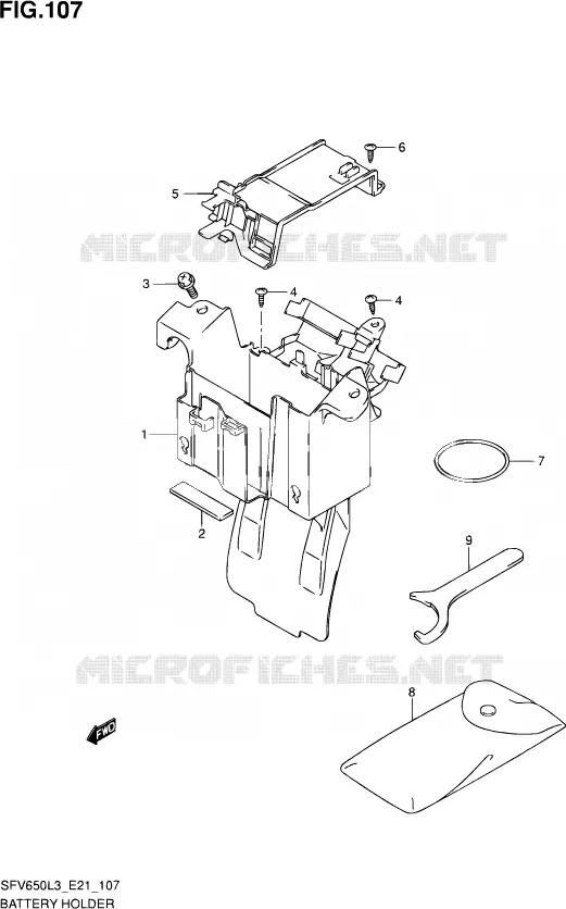 ACCU BOX - TOOLS (SFV650L3 E24) Suzuki MOTO 650 GLADIUS 2013  SFV650 L3 (E24)