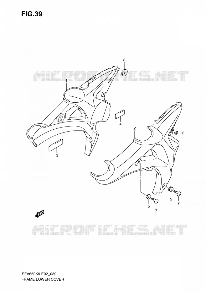 INNER KUIP Suzuki MOTO 650 GLADIUS 2010  SFV650AL0(E19)