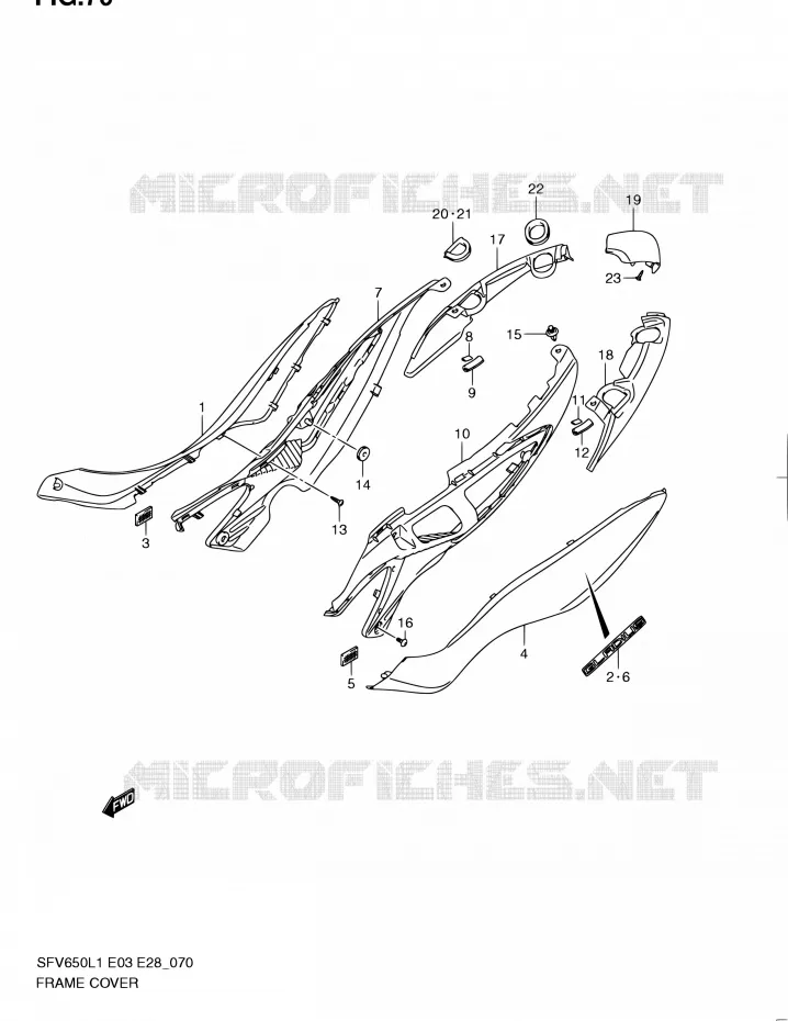 ACHTER KUIP (SFV650L1 E33) Suzuki MOTO 650 GLADIUS 2011  SFV650A L1 (E03,E28,E33)