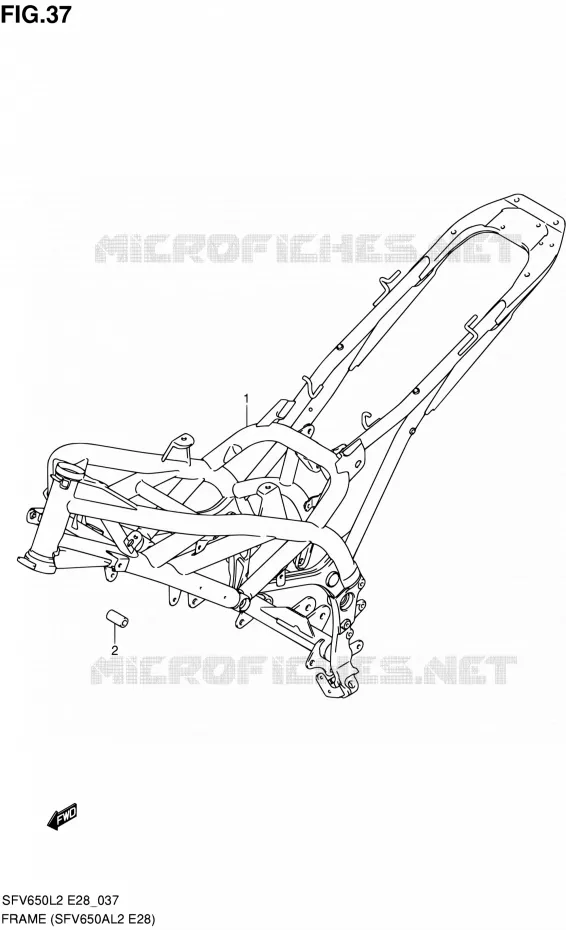 FRAME (SFV650AL2 E28) Suzuki MOTO 650 GLADIUS 2012  SFV650AL2(E03,E28,E33)