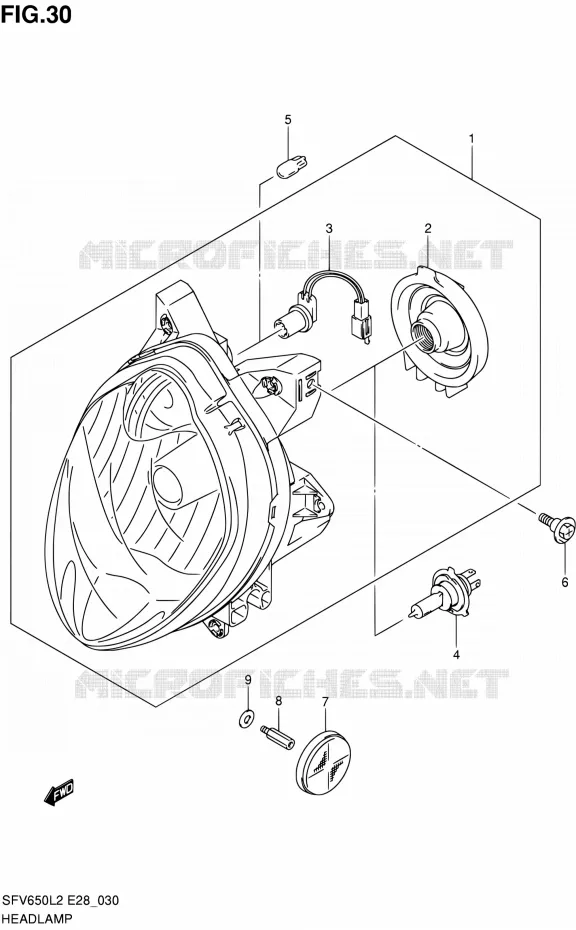KOPLAMP Suzuki MOTO 650 GLADIUS 2012  SFV650AL2(E03,E28,E33)