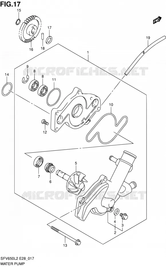 WATERPOMP Suzuki MOTO 650 GLADIUS 2012  SFV650AL2(E03,E28,E33)