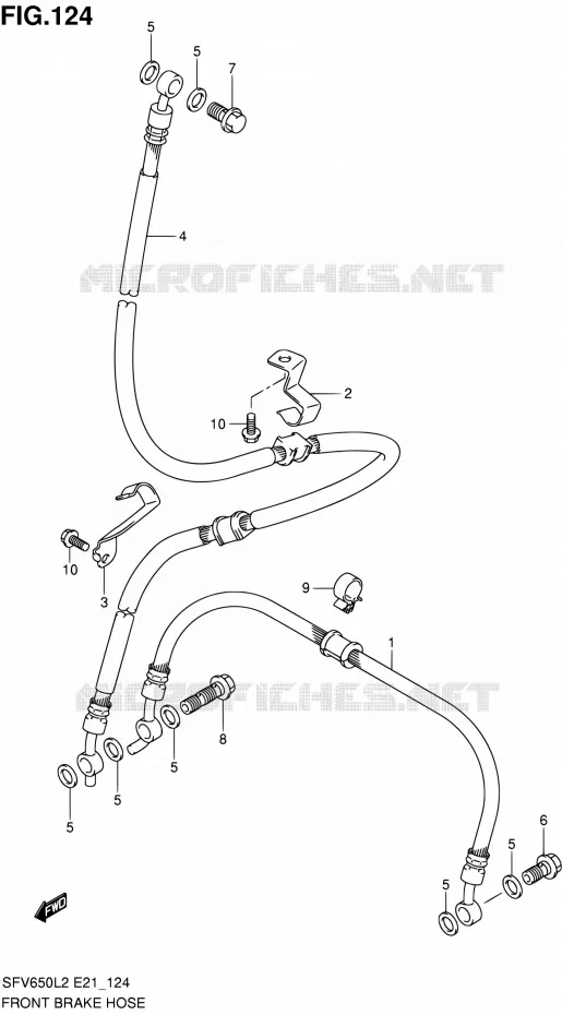 FRONT REMSLANG (SFV650L2 E21) Suzuki MOTO 650 GLADIUS 2012  SFV650AL2(E21)