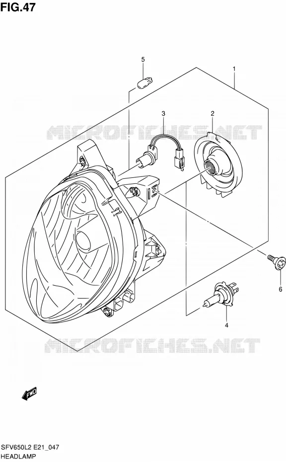 KOPLAMP (SFV650AL2 E21) Suzuki MOTO 650 GLADIUS 2012  SFV650AL2(E21)