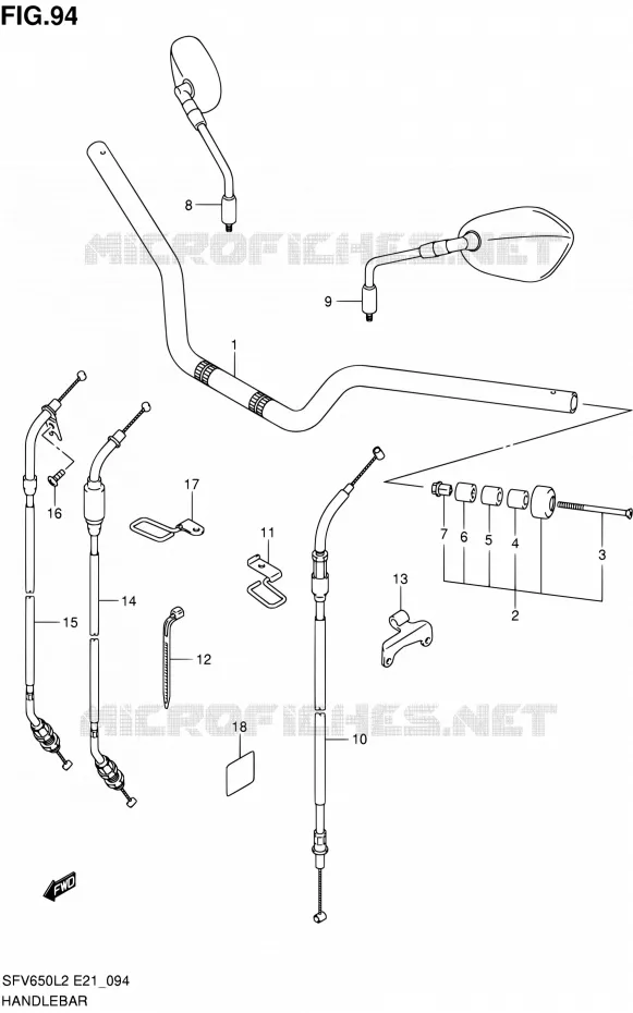 STUUR (SFV650UAL2 E21) Suzuki MOTO 650 GLADIUS 2012  SFV650AL2(E21)