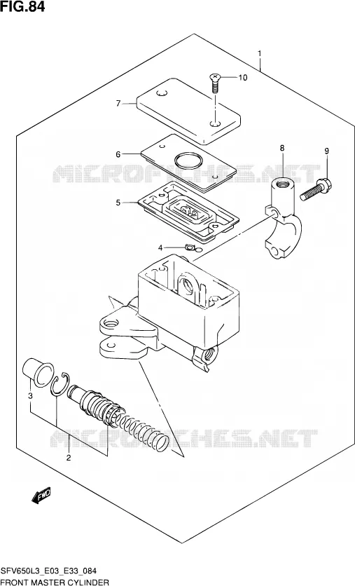 FRONT HOOFDREMCILINDER (SFV650L3 E33) Suzuki MOTO 650 GLADIUS 2013  SFV650A L3 (E03,E28,E33)