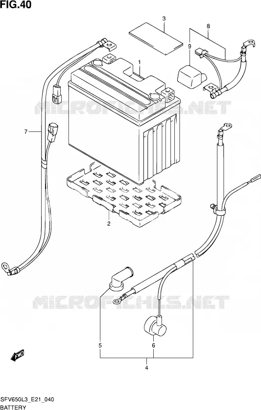 ACCU (SFV650L3 E21) Suzuki MOTO 650 GLADIUS 2013  SFV650A L3 (E21)