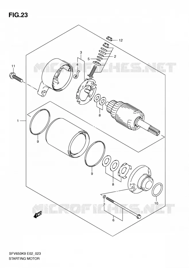 STARTMOTOR (SFV650K9/UK9) Suzuki MOTO 650 GLADIUS 2009  SFV650UK9(E24)