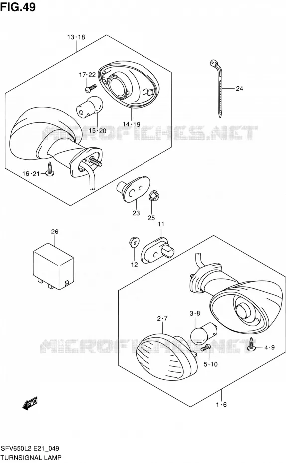 INDICATOREN Suzuki MOTO 650 GLADIUS 2012  SFV650UL2(E21)