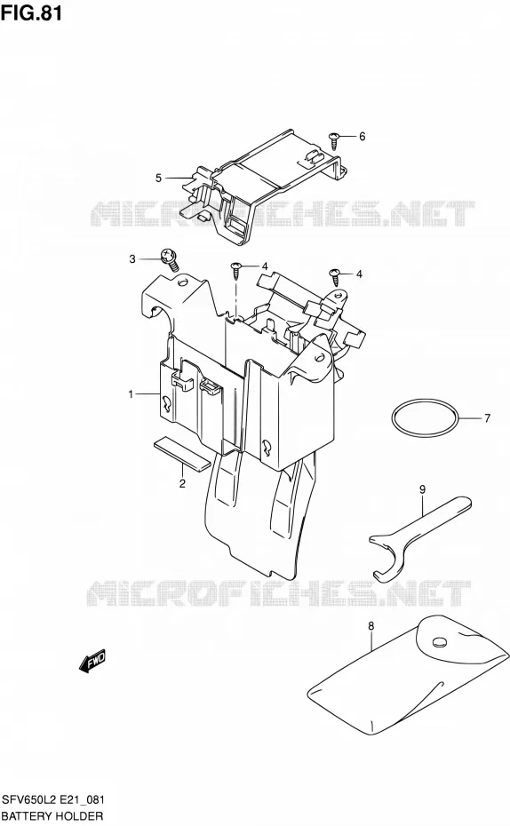 ACCU BOX - TOOLS (SFV650L2 E21) Suzuki MOTO 650 GLADIUS 2012  SFV650UL2(E24)
